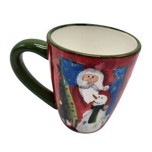 Zulauf Designs The Sakura Table Snowman Santa's Coffee Mug Christmas 14 oz